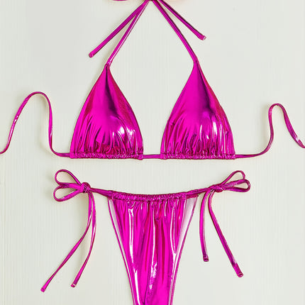 UNICORN Highend Glossy Metallic Sexy Bikini with Halter Neck Triangle s m l xl