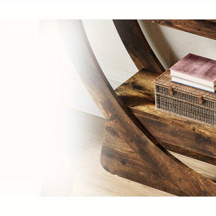 UNICORN 63-Inch Console Table, Farmhouse-Style Two-Tier Entry Table Dark Brown