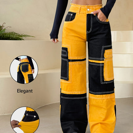 UNICORN Women Elegant Casual Colorful Street-Style Patchwork Jeans s m l xl xxl