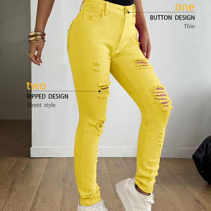 UNICORN Women Elegant Casual Versatile Slim-Fit Candy-Colored Pencil Jeans s m l xl xxl