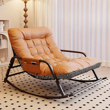 UNICORN Modern Bedroom Rocking Chair, Indoor Two-Seater Orange Beige Gray