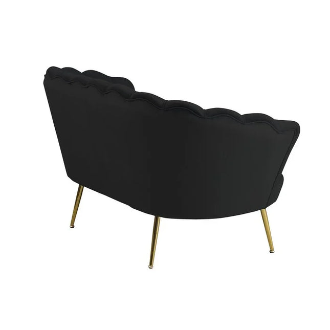 UNICORN Two-seater sofa in black velvet, width 137cm, height 78cm