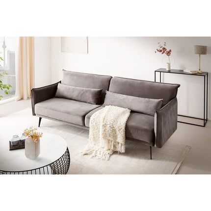UNICORN 3-seater sofa, velvet, grey, 86x207x88 cm