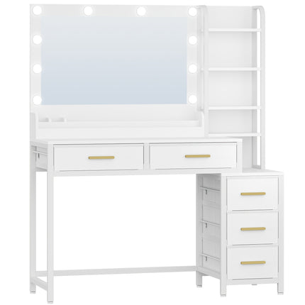 UNICORN Vanity Dresser with Large Mirror, Modern, White, 40 × 110 × 141cm