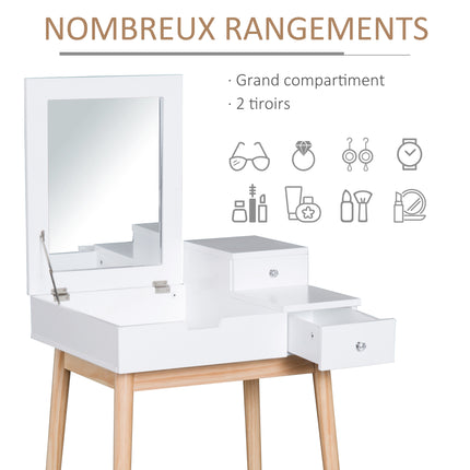 UNICORN Scandinavian-Style Dressing Table Multi-Tiered Pin AndWhite