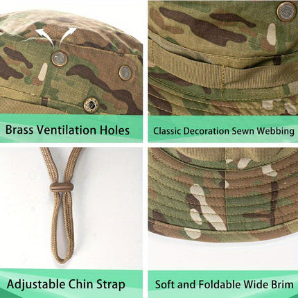 UNICORN Bucket Hats for Men Women Safari Outdoor Hats Black Camouflage