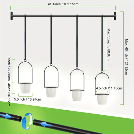 UNICORN Indoor And Outdoor Adjustable Hanging Flower Pots with 4 Pots