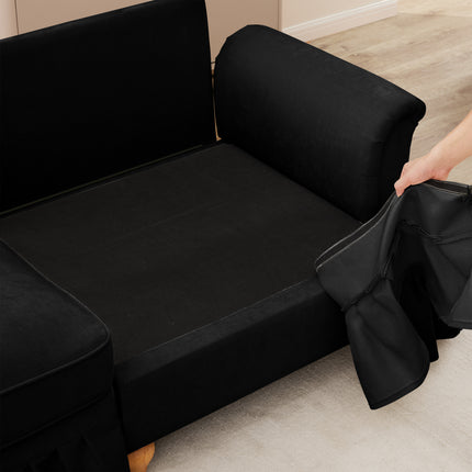 UNICORN L-Shaped 4-Seater Sofa Comfortable Seating for Living Room Black
