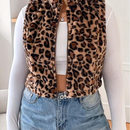UNICORN Women'S Easy Sleeveless Leopard Print Vest Jacket, Winter Style s m l xl