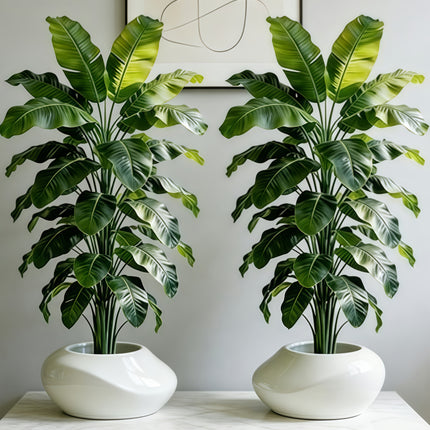 UNICORN Two 53.54-inch Large Artificial Plants Lush Green Leaves