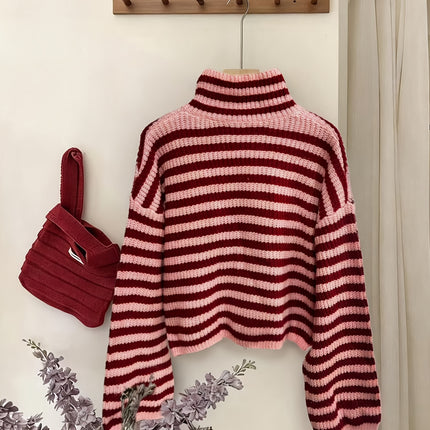 UNICORN Color-block Striped Sweater Coat, New Autumn/winter Style, Loose Fit s m l xl