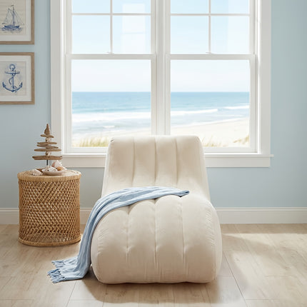 UNICORN Luxury High-End Beige L-Shaped Inflatable Sofa with Skin-Friendly Flocking