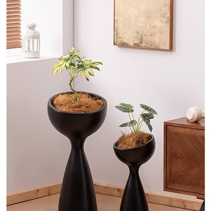 UNICORN Resin Vase with Drainage Hole 45.72cm Tal Indoor & Outdoor White Black