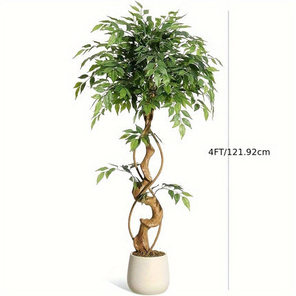UNICORN Realistic Curved Trunk Artificial Ficus Tree 2-Tier/3-Tier Indoor Fake Plant