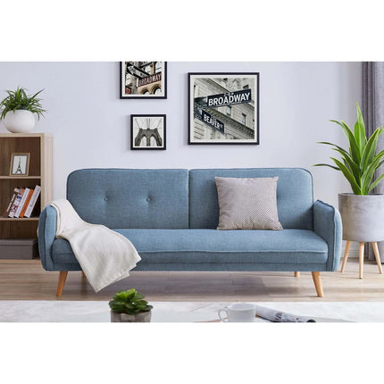 UNICORN Sofa bed structured fabric fine yellow blue length 85cm height 80cm width 188cm