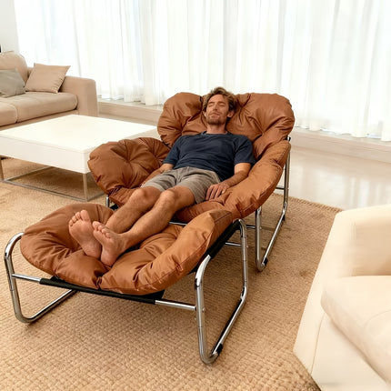 UNICORN Single Reclining Sofa Chair with Footrest Black White Brown