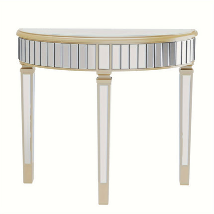 UNICORN Mirrored Console Table Circle Table With 3 Leg Desk Beveled Glass Mirror