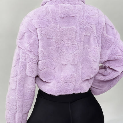 UNICORN Women'S Fashion Long Sleeve Short Plush Jacket s m l xl xxl