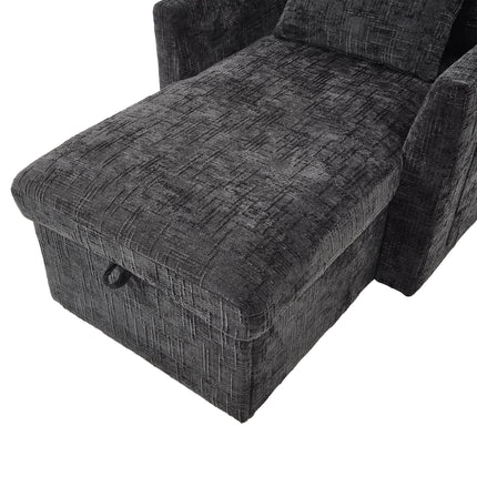 UNICORN Multifunctional Recliner Sofa, Lounge Chair with Phone Holder Black