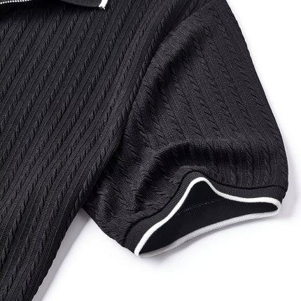 UNICORN Tops Jacquard Fabric Color Block Stitching Zipper Men'S Polo Shirt s m l xl xxl xxxl
