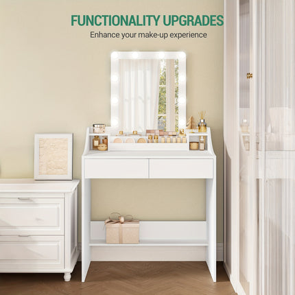 UNICORN Dressing Table with LED Lighting, Adjustable Brightness White