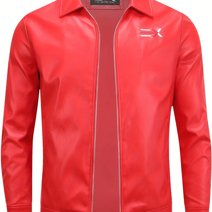 UNICORN Men'S PU Jacket, European Size, Breathable And Versatile Coat m l xl xxl xxxl