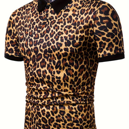 UNICORN Leopard Print Polo Shirt - Breathable Short Sleeve s m l xl xxl