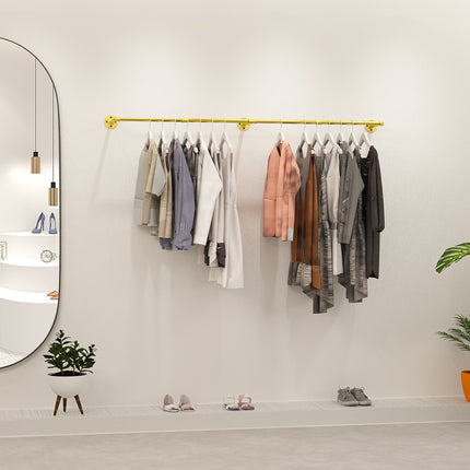 UNICORN Wall Mounted Clothes Rack Golden Black 180cm Pipe Clothes Rack