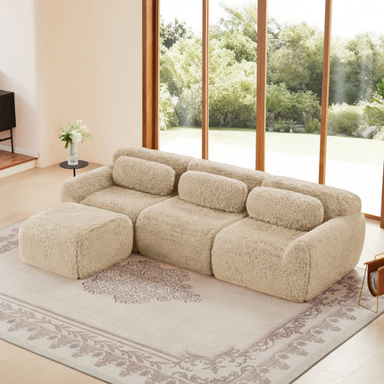 UNICORN L-Shaped Modular Sofa Suitable for Living Room, Bedroom, Office Khaki