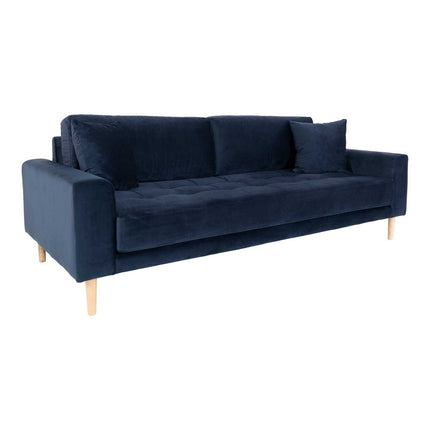 UNICORN Three-seater sofa dark blue velvet 93x210x76