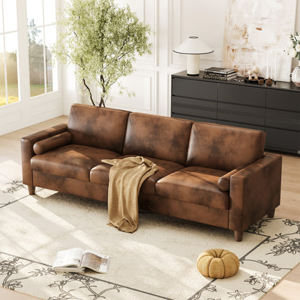 UNICORN Modern 3-Seater Sofa Couch Orange Brown