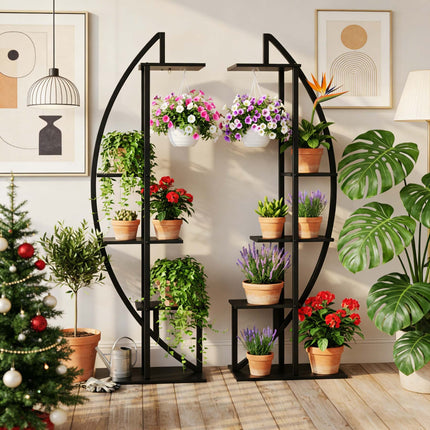 UNICORN Multi-Purpose Curved Display Shelf Bonsai Flower Plant Matt Black