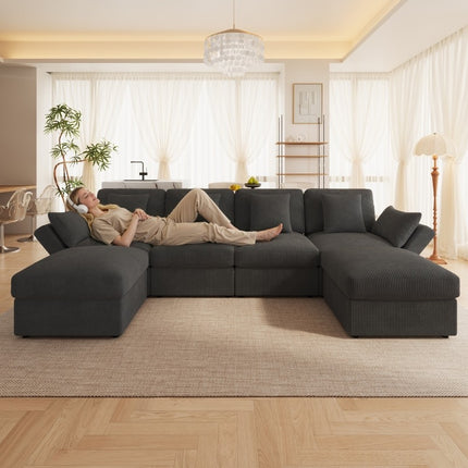 UNICORN U-shaped Corner Sofa Modular Living Room Combination Six-seater Sofa gray