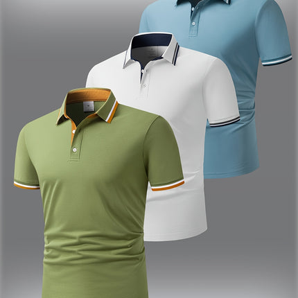 UNICORN Set of Three Men'S Summer Shirts in Classic Solid Colors Short Sleeves s m xl xxl