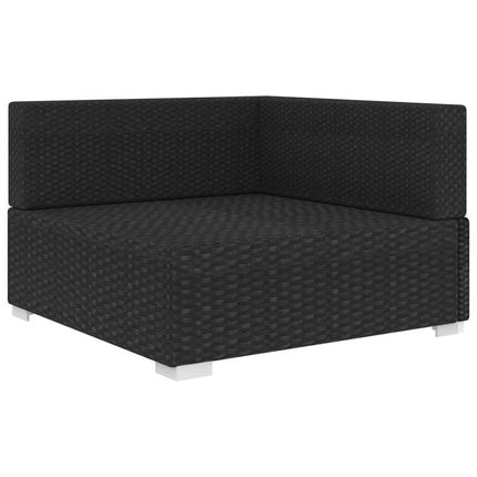 UNICORN Corner sofa 1 pc with cushions poly rattan black