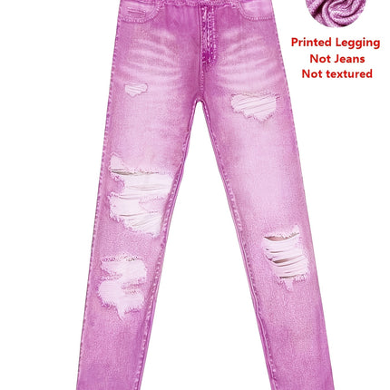 UNICORN Women High-Stretch Imitation Denim Distressed Oversized Pants s m l xl xxl