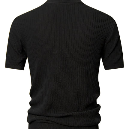 UNICORN Casual Old Money Style Textured Knit Shirt Short Sleeve Summer s m l xl xxl