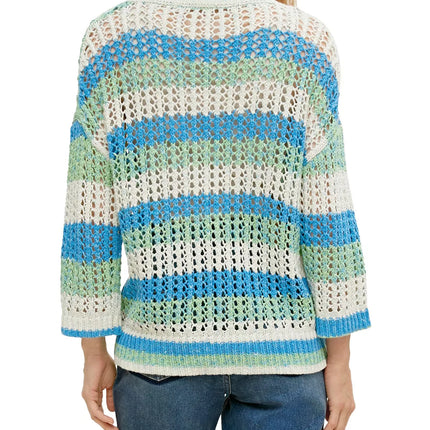 UNICORN Women's knitted sweater stripes blue green white xs s m l xl xxl xxxl