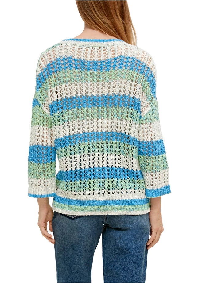 UNICORN Women's knitted sweater stripes blue green white xs s m l xl xxl xxxl