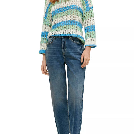 UNICORN Women's knitted sweater stripes blue green white xs s m l xl xxl xxxl