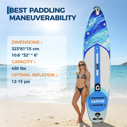 UNICORN Inflatable Paddle Board Measuring 323×81×15Cm, Supports Up to 204.12KG