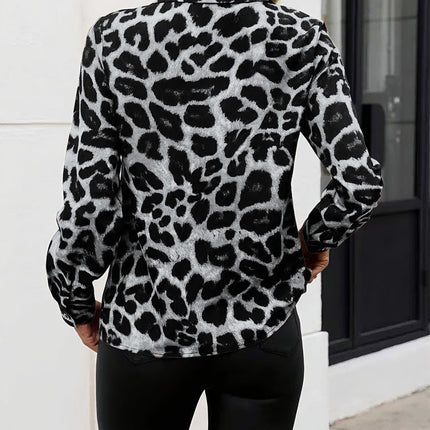UNICORN Casual Long-Sleeve Shirt with Leopard Print Polo Collar And Buttons s m l xl xxl