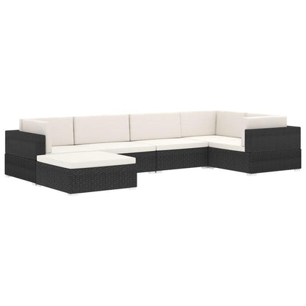 UNICORN Corner sofa 1 pc with cushions poly rattan black