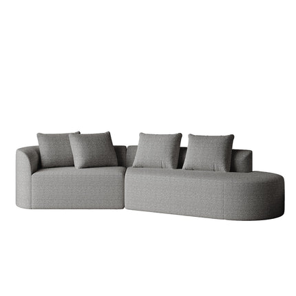 UNICORN Chenille sofa Modern, upholstered, oversized corner sofa, 4-seater, extra deep and wide seating, curved cloud couch with 4 decorative cushions, freely combinable sofa for living room and bedroom