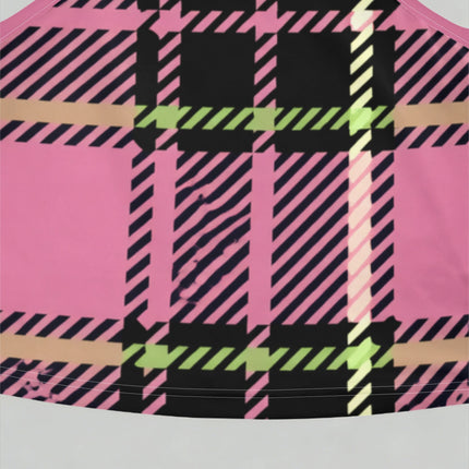 UNICORN Ladies Sweet And Cool Pink And Black Checkered Halter Top s m l xl xxl