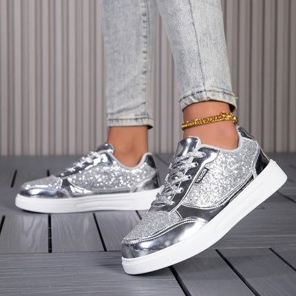 UNICORN Ladies Glittery Road Running Shoes Golden and Silvery Sparkling