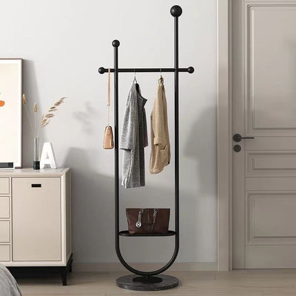 UNICORN Sleek Metal Coat Rack Stand, Freestanding, Multipurpose, Black White Golden