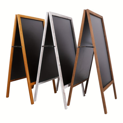 UNICORN Foldable Double Sided Magnet Chalkboard Solid Wood Frame Gray White Brown