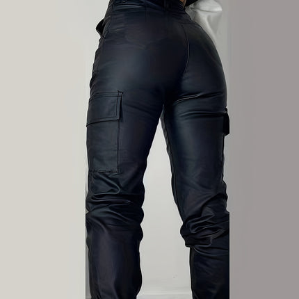 UNICORN Women Stretch Mid-Rise Multi-Pocket Wide-Leg Denim Pants Black s m l xl xxl
