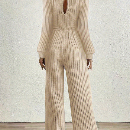 UNICORN High Neck Long Sleeve Versatile Womens Jumpsuit Solid Color s m l xl